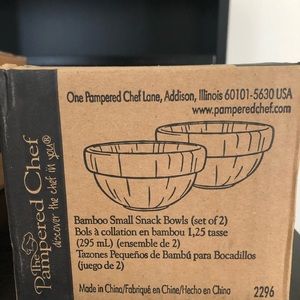 Pampered Chef Bamboo Small Snack Bowls